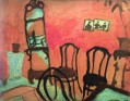 Das kleine Wohnzimmer Öl auf Papier aufgezogen auf Stoff des Zeitgenossen Marc Chagall
